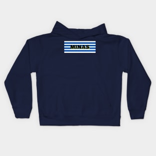 Minas City in Uruguay Flag Stripes Kids Hoodie